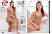 SUMMER SPECIAL  SHINKER SATIN 2 PCS GOWN NIGHTY VOL.PC-458